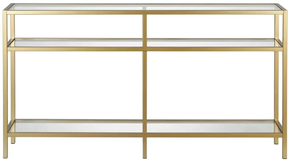 Sivil 55" Rectangular Console Table in Brass by Hudson & Canal