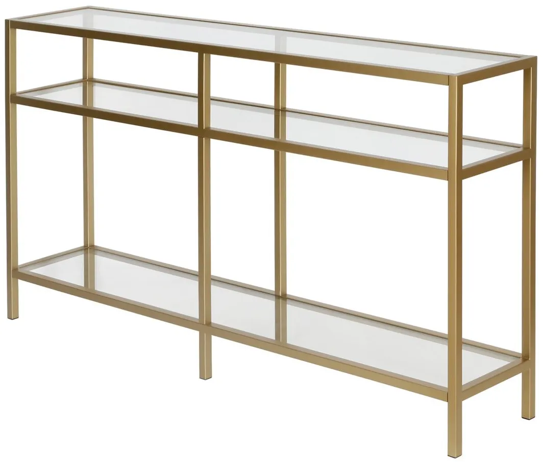 Sivil 55" Rectangular Console Table in Brass by Hudson & Canal