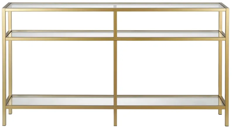 Sivil 55" Rectangular Console Table in Brass by Hudson & Canal