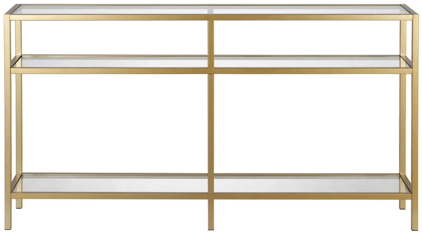 Sivil 55" Rectangular Console Table in Brass by Hudson & Canal