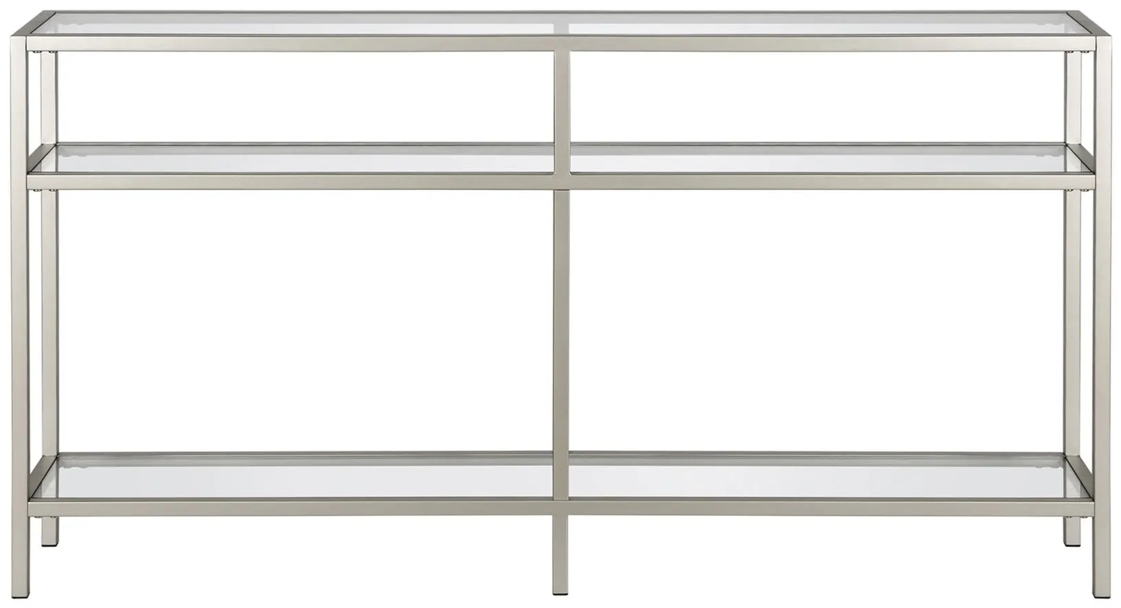 Sivil 55" Rectangular Console Table in Satin Nickel by Hudson & Canal