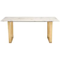Atlas Dining Table in White, Gold by Zuo Modern
