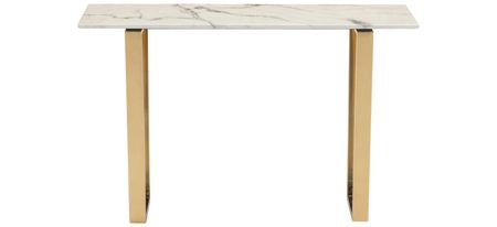 Atlas Console Table in White, Gold by Zuo Modern