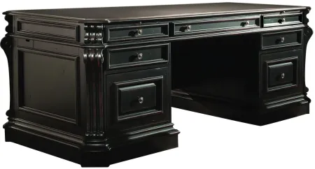 Telluride Executive Desk in Black Finish, Red Brown by Hooker Furniture