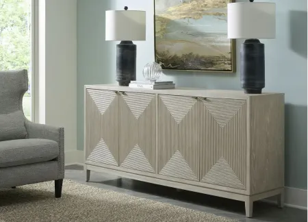 Kinsley 4 Door Accent Cabinet in Washed Taupe & Silver Champagne Finish by Liberty Furniture