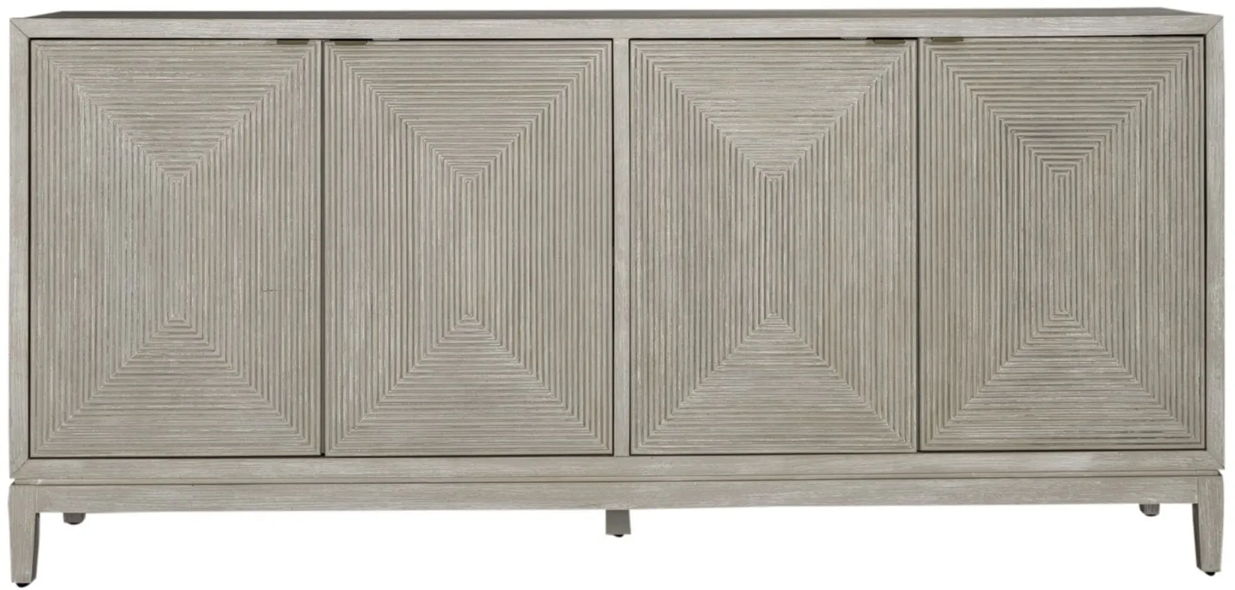 Kinsley 4 Door Accent Cabinet in Washed Taupe & Silver Champagne Finish by Liberty Furniture