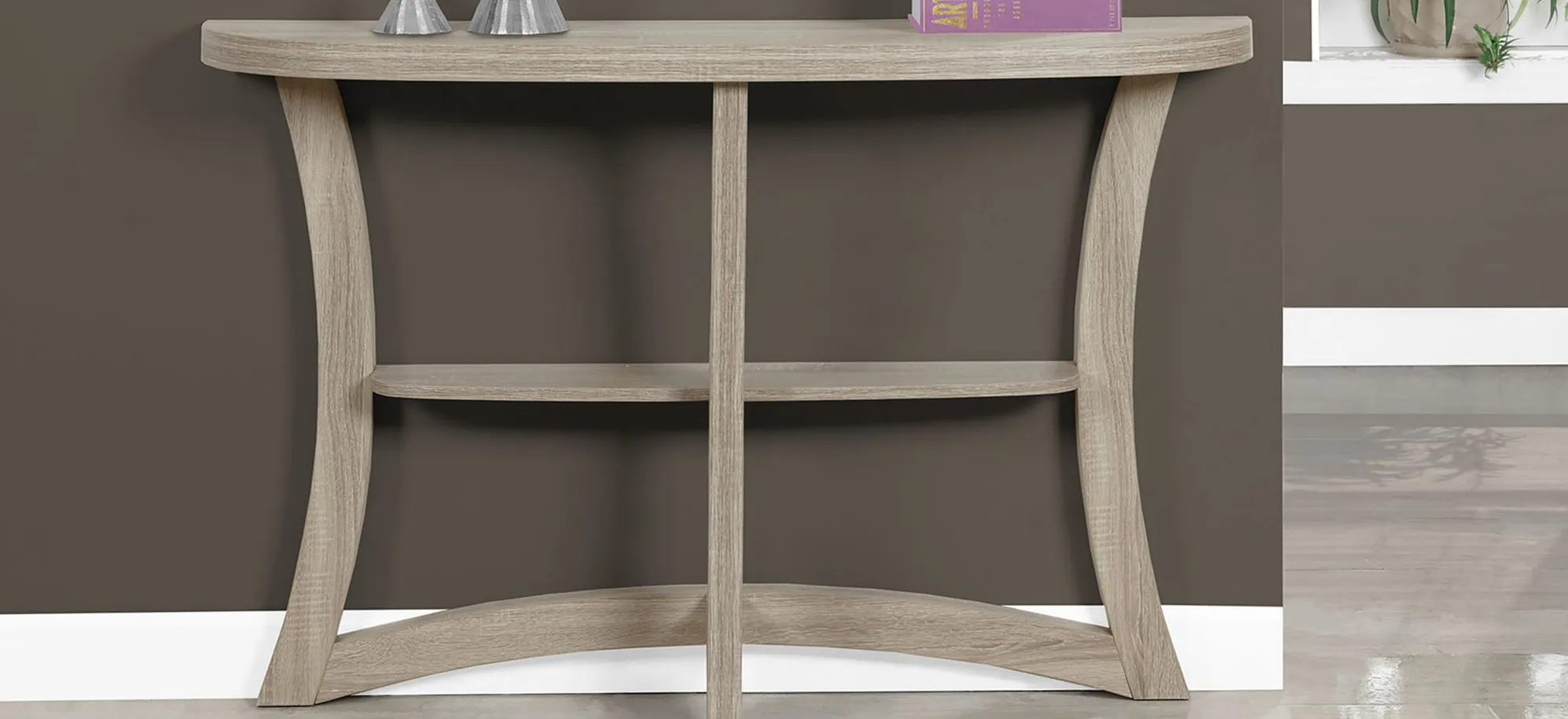 Betty Hall Console in Dark Taupe by Monarch Specialties