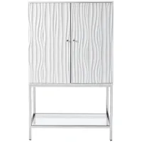 Wadley Wine Cabinet in Waves Glossy White by Coast To Coast Imports