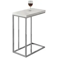 Delevan Accent Table in Chrome/Glossy White by Monarch Specialties