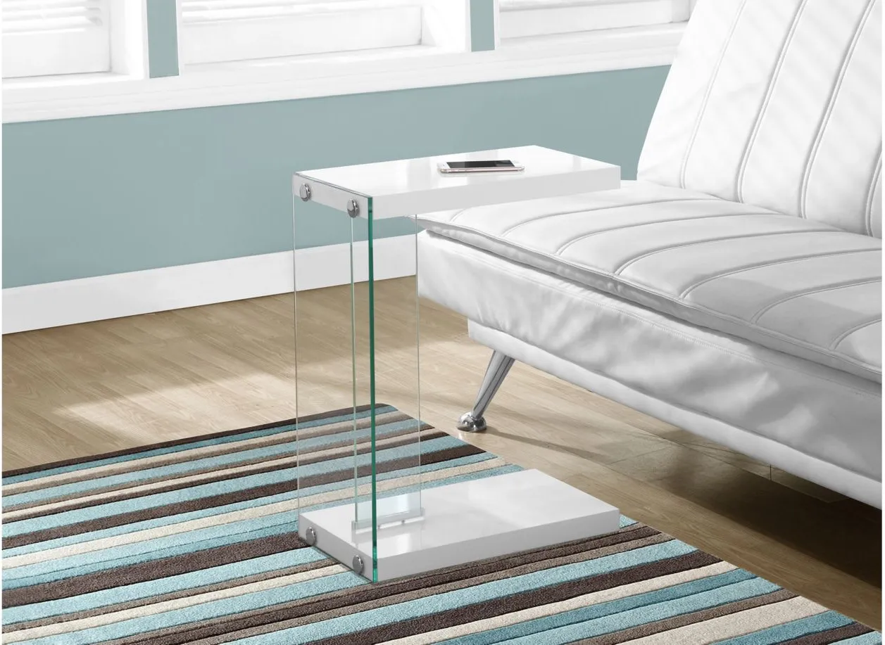 Gaines Accent Table in Glossy White by Monarch Specialties