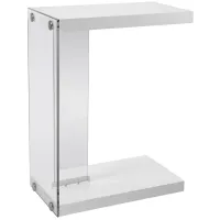 Gaines Accent Table in Glossy White by Monarch Specialties