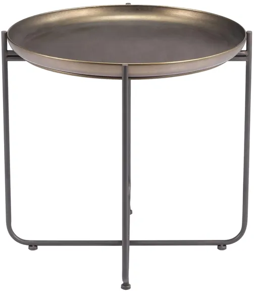 Bronson Side Table in Bronze by Zuo Modern