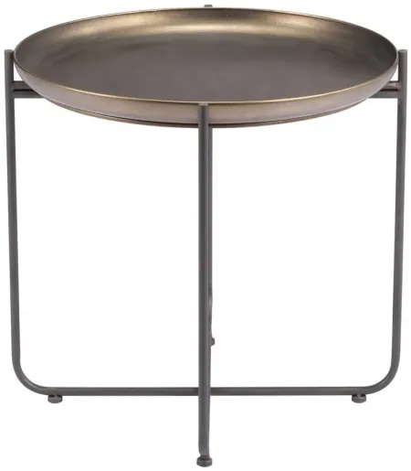 Bronson Side Table in Bronze by Zuo Modern