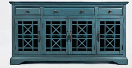 Craftsman 60" TV Console in Antique Blue by Jofran