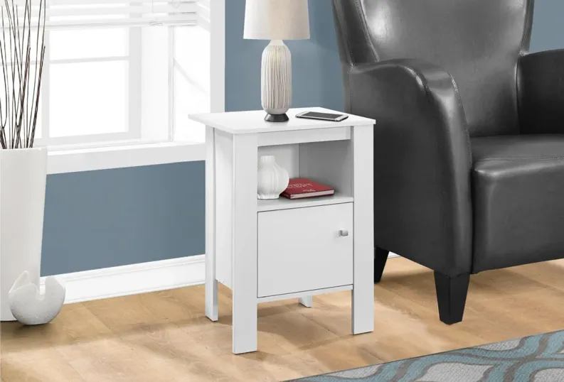 Monarch Specialties Side Table in White by Monarch Specialties