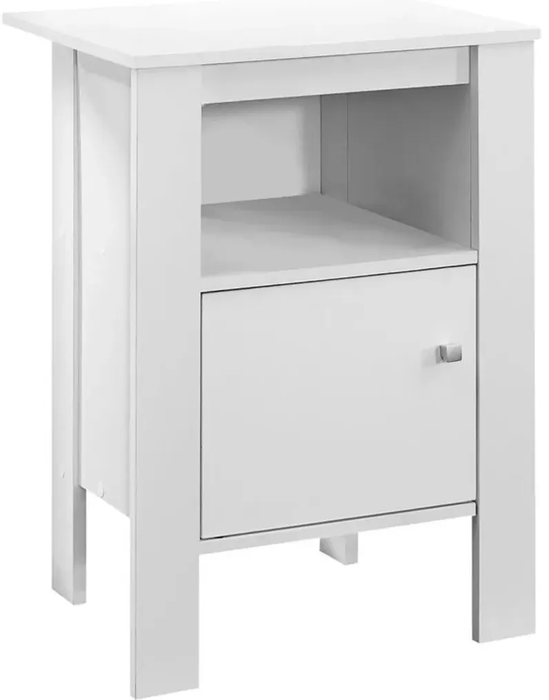 Monarch Specialties Side Table in White by Monarch Specialties