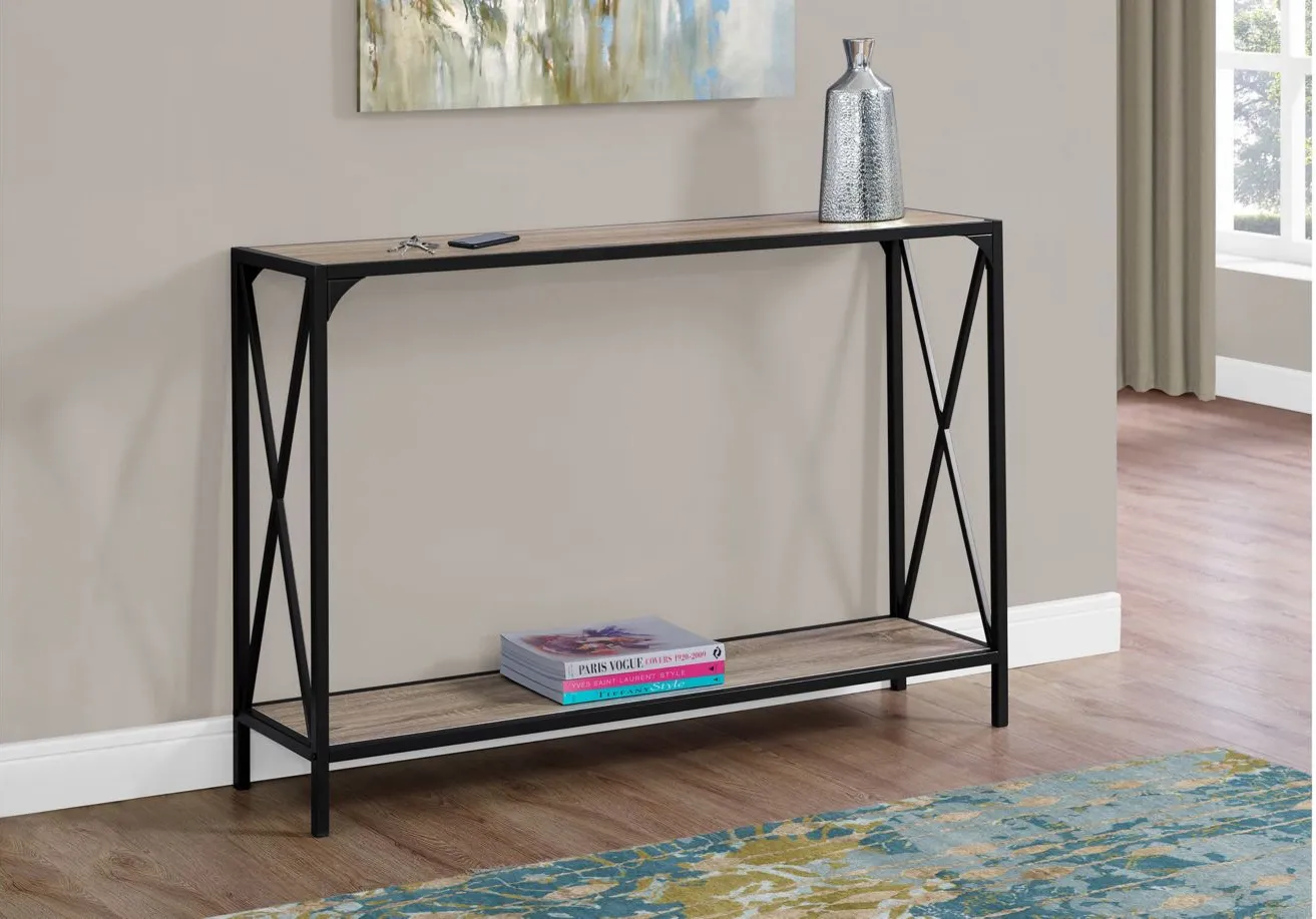 Monarch Specialties 2 Tier Console Table in Dark Taupe by Monarch Specialties