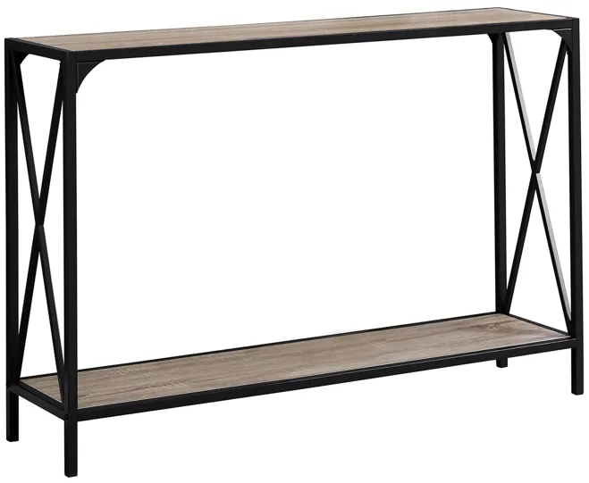 Monarch Specialties 2 Tier Console Table in Dark Taupe by Monarch Specialties