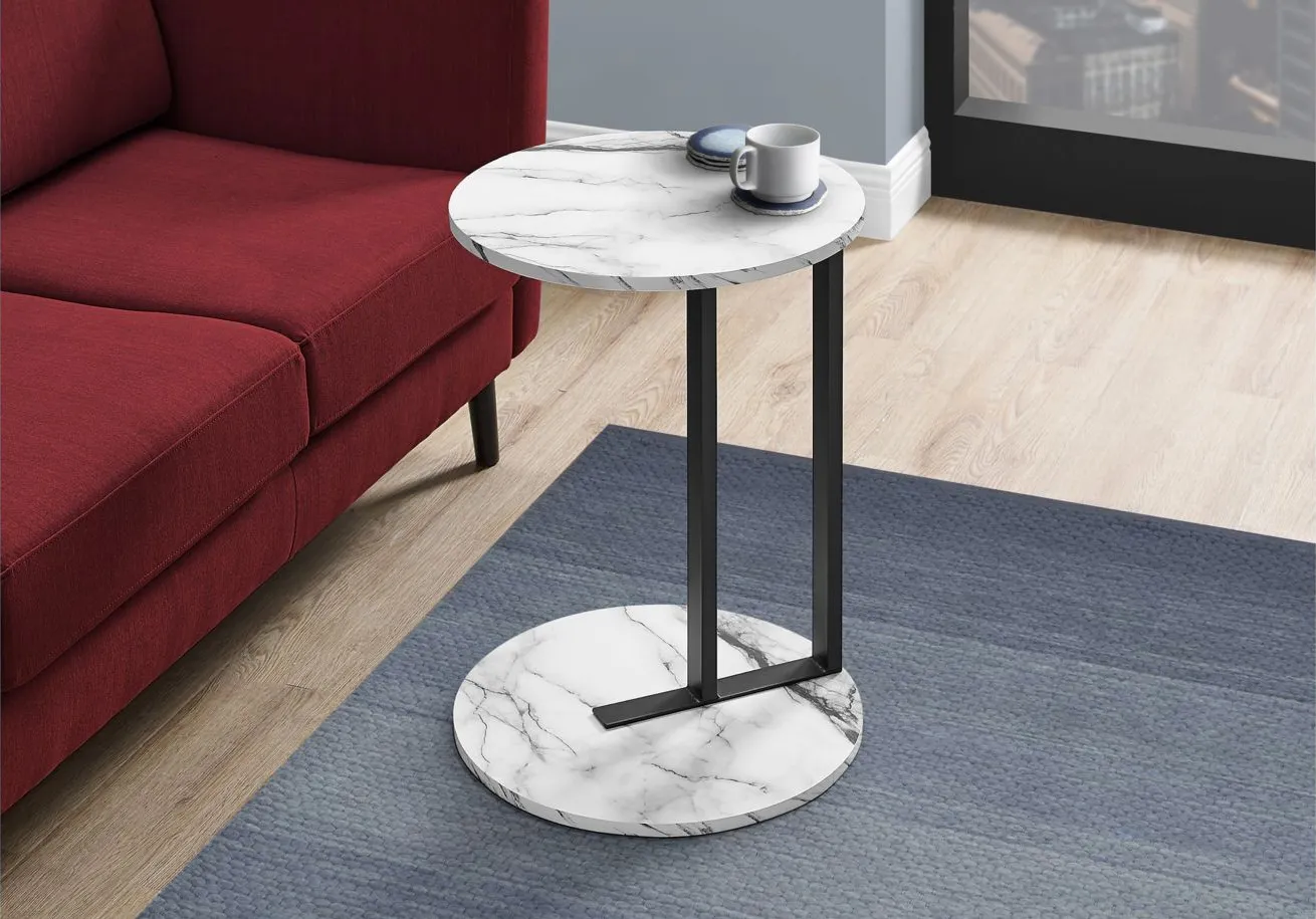 Monarch Specialties Marble Accent Table in White by Monarch Specialties