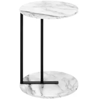Monarch Specialties Marble Accent Table in White by Monarch Specialties