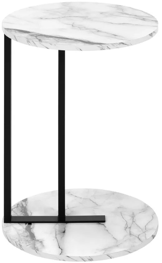 Monarch Specialties Marble Accent Table in White by Monarch Specialties