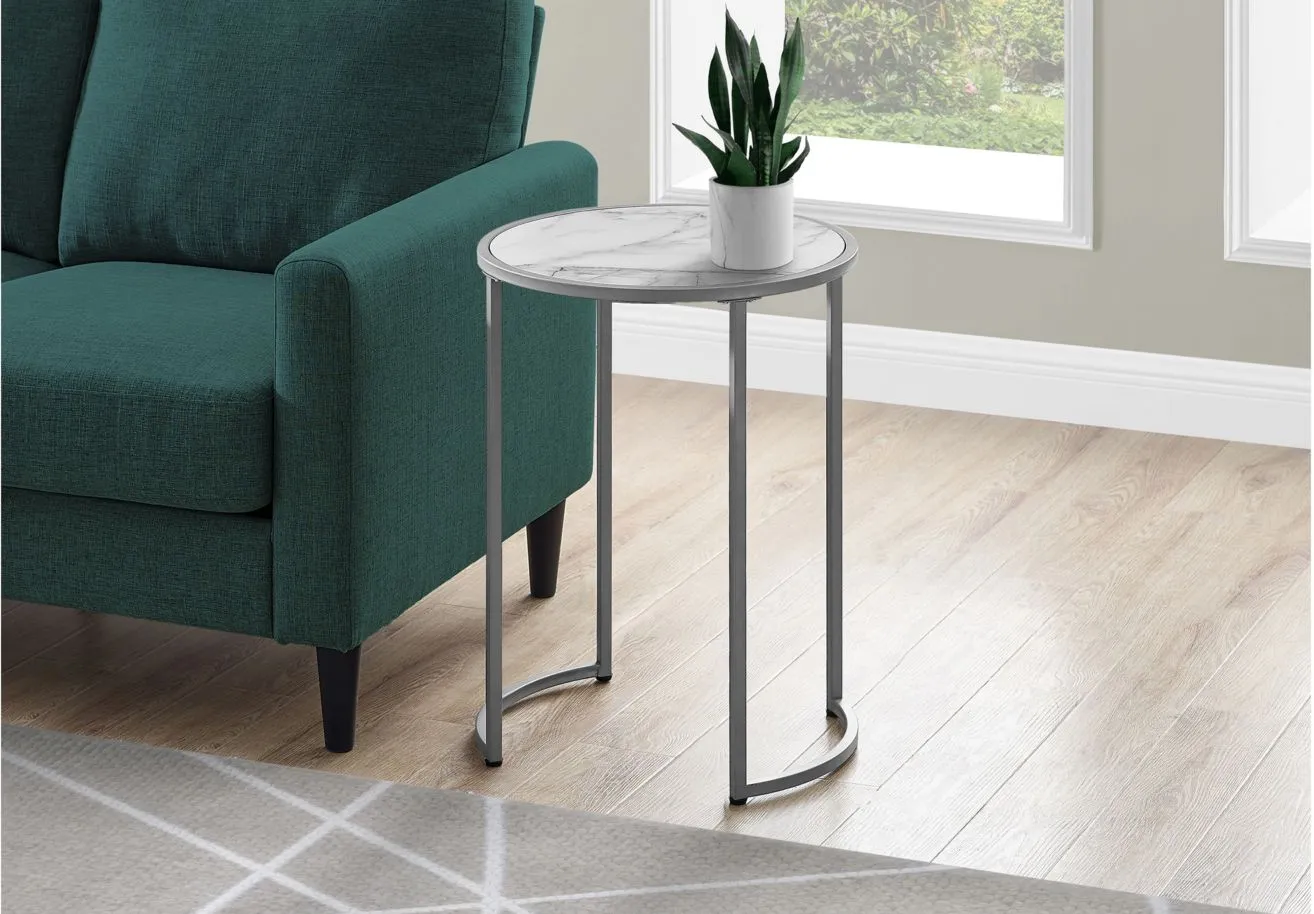 Monarch Specialties Marble Accent Table in White by Monarch Specialties