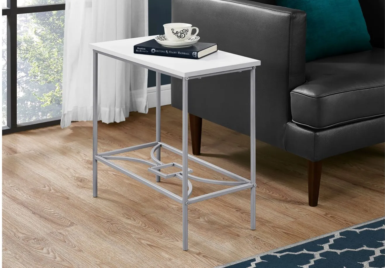 Monarch Specialties 2 Tier Side Table in White by Monarch Specialties