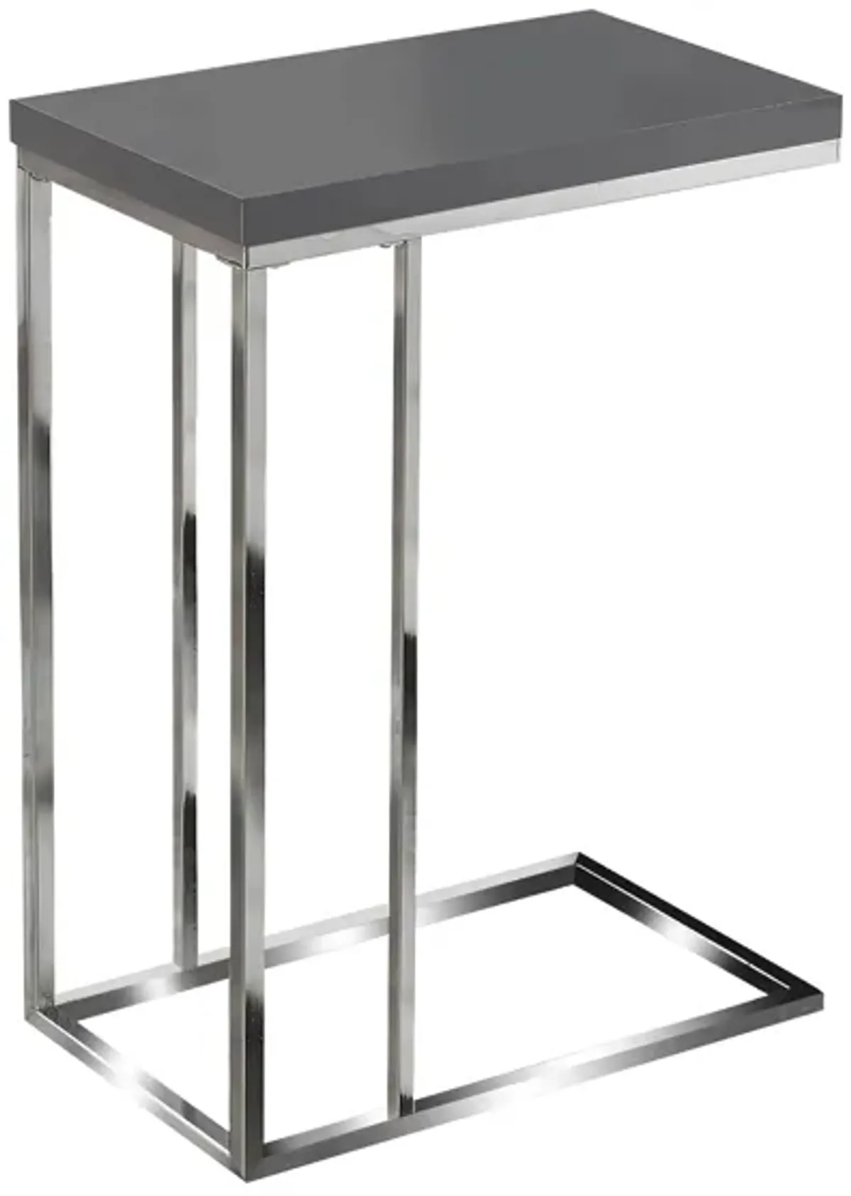 Delevan Accent Table in Chrome/Glossy Grey by Monarch Specialties