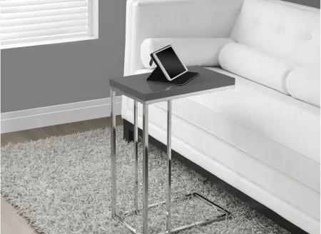 Delevan Accent Table in Chrome/Glossy Grey by Monarch Specialties