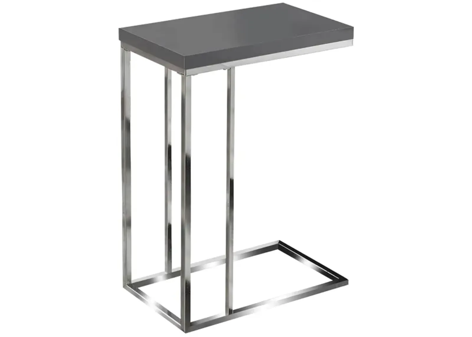 Delevan Accent Table in Chrome/Glossy Grey by Monarch Specialties