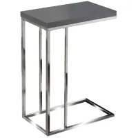 Delevan Accent Table in Chrome/Glossy Grey by Monarch Specialties