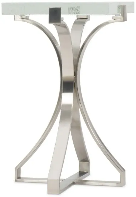 Aluran Rectangular Bubble Glass Accent Table in Chrome by Hooker Furniture