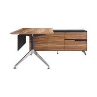 Fernley 400 Executive Desk w. Right Return File Cabinet in Zebrano Finish by Unique Furniture