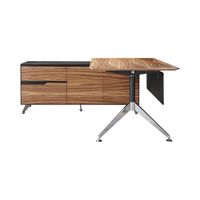 Fernley 400 Executive Desk w. Left Return File Cabinet in Zebrano Finish by Unique Furniture