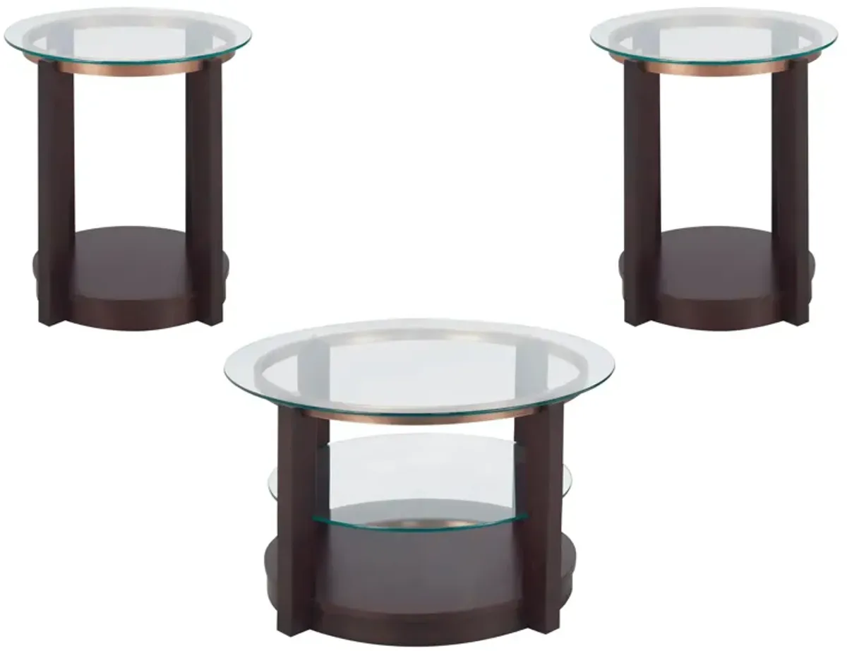 Laurent 3-pc. Occasional Tables w/Casters in Brown by Elements International Group