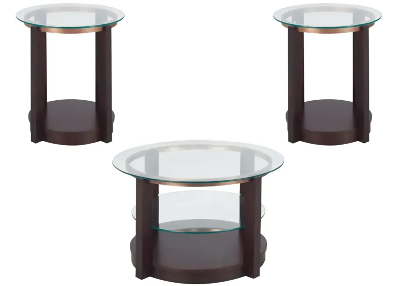 Laurent 3-pc. Occasional Tables w/Casters in Brown by Elements International Group