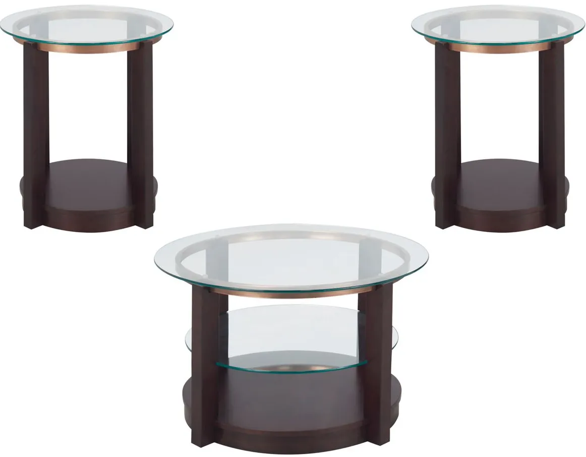 Laurent 3-pc. Occasional Tables w/Casters in Brown by Elements International Group