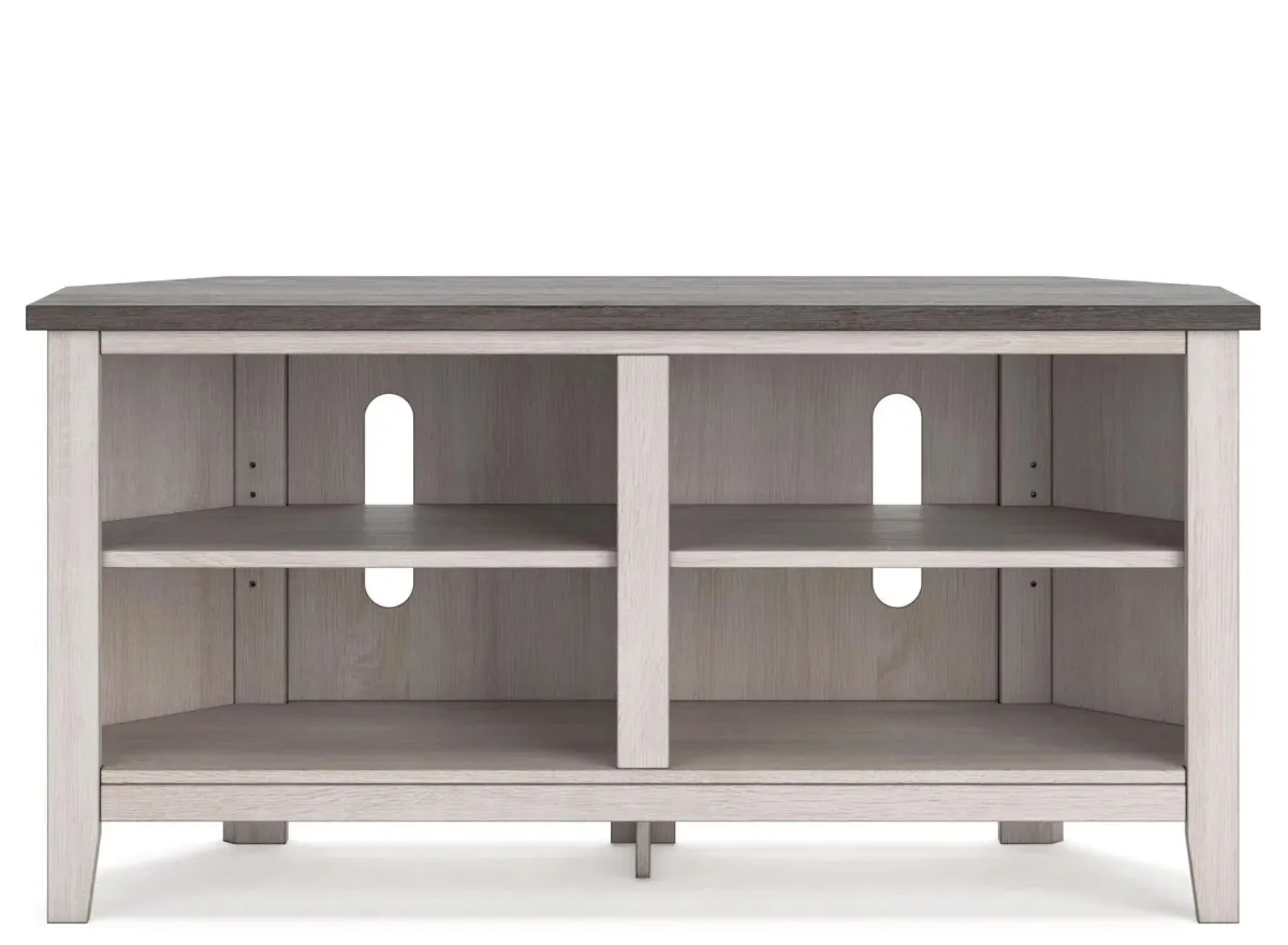 Dorrinson Corner TV Stand in Two-tone by Ashley Express