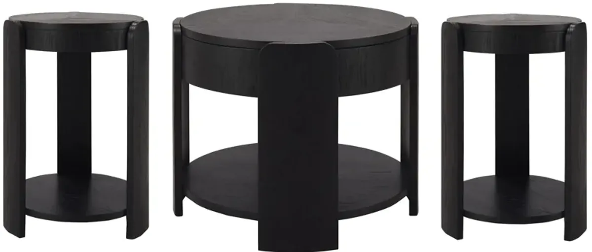 Midland 3-pc. Table Set w/Casters in Black by Riverside Furniture