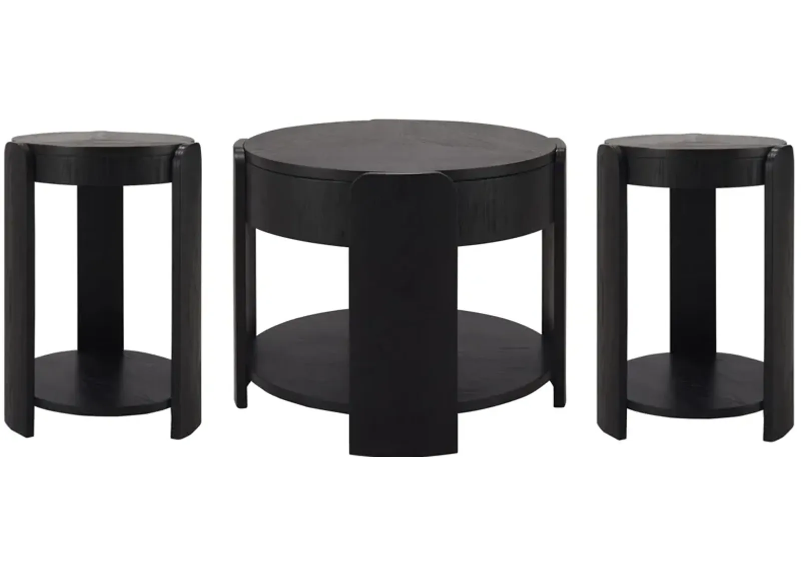 Midland 3-pc. Table Set w/Casters in Black by Riverside Furniture