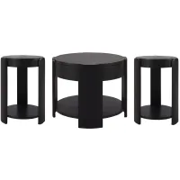 Midland 3-pc. Table Set w/Casters in Black by Riverside Furniture