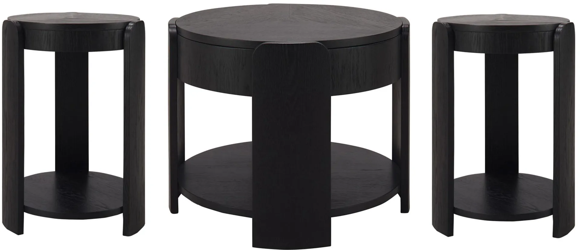 Midland 3-pc. Table Set w/Casters in Black by Riverside Furniture