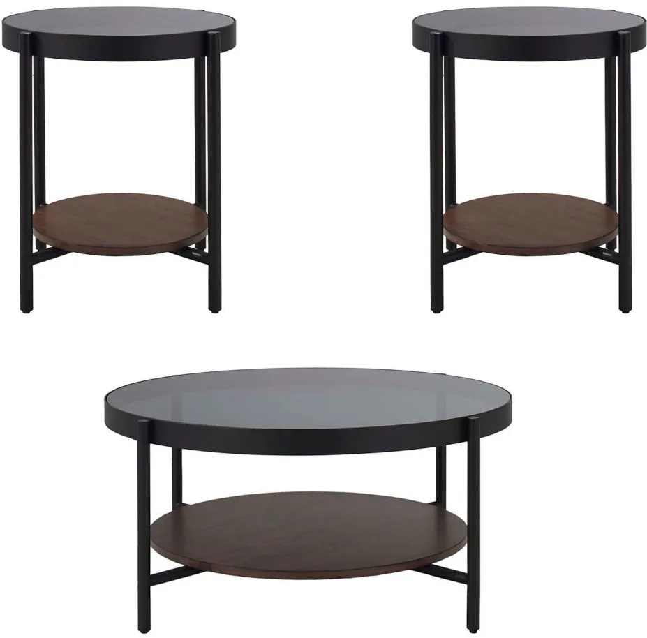 Lenwell 3-pc. Cocktail Tables in Black by Riverside Furniture