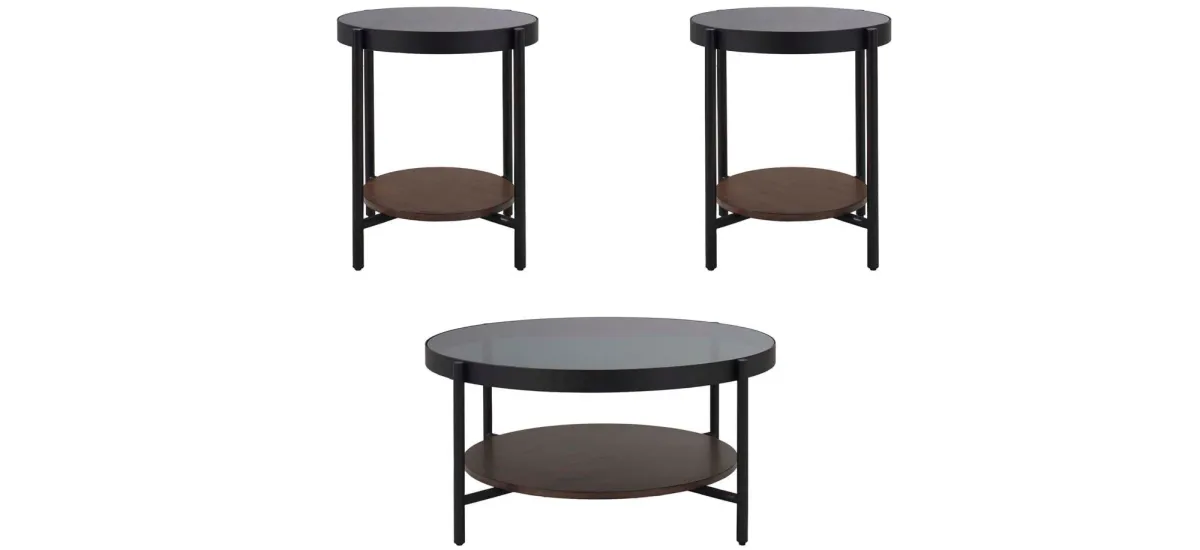 Lenwell 3-pc. Cocktail Tables in Black by Riverside Furniture