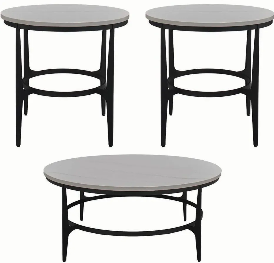 Gremain 3-pc. Cocktail Table Set in White by Bernhardt