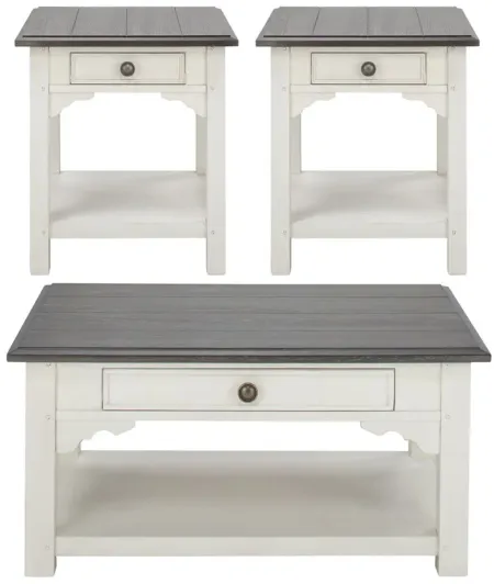 Malia 3-pc. Occasional Table Set in Feathered White/Rich Charcoal by Riverside Furniture
