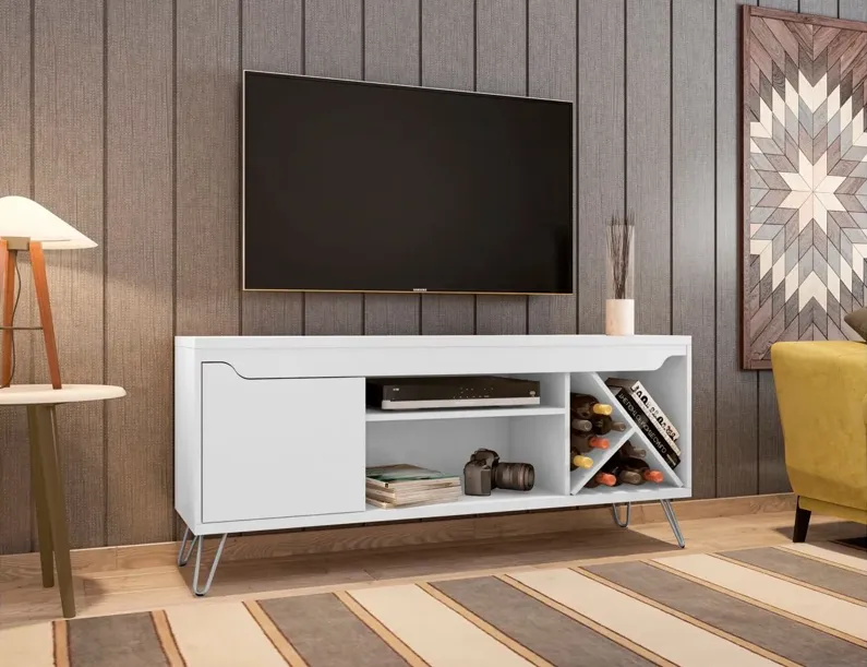 Baxter 53" TV Stand in White by Manhattan Comfort