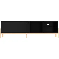 Bowery 72" TV Stand in Black and Oak by Manhattan Comfort