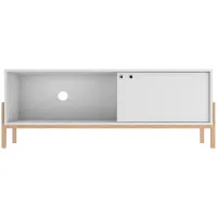 Bowery 55" TV Stand in White and Oak by Manhattan Comfort