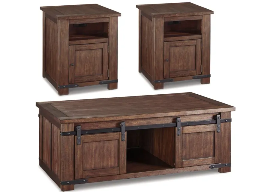 Budmore 3-pc. Occasional Tables w/Casters in Brown by Ashley Furniture